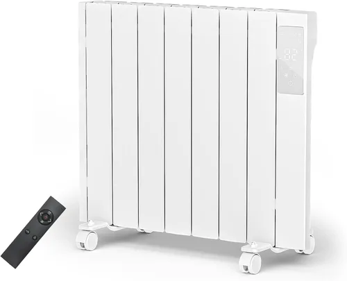 BREEZEHEAT Calentador de panel de convección de 1500 W, calentador eléctrico de bajo consumo para uso en interiores con control remoto, montaje en