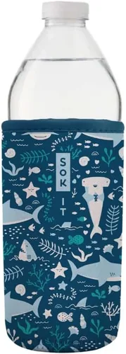 Miniatura 168 de Sok It BotlSok Funda para botella de agua con cubierta de neopreno aislante (Floral abstracto, se ajusta a CamelBak o Nalgene de 12 onzas)