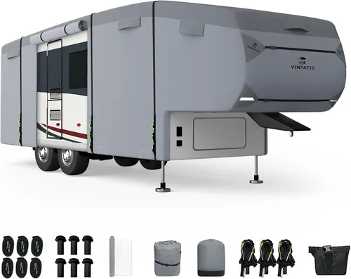 Miniatura 12 de VINPATIO - Cubierta resistente para remolque, cámper, Toy Hauler, caravana de 22 a 24 pies. de 7 capas, con correas resistentes al viento, cubiertas