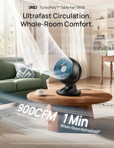 Miniatura 3 de DREO Ventilador inteligente para dormitorio, potente flujo de aire de 85 pies, 12 pulgadas, ventiladores de escritorio silenciosos de 20 dB, Negro