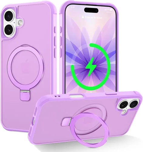 Miniatura 21 de CHAOFEnG Funda magnética compatible con iPhone 11 con soporte, prueba de caídas de grado militar, compatible con imán, anillo translúcido, parte