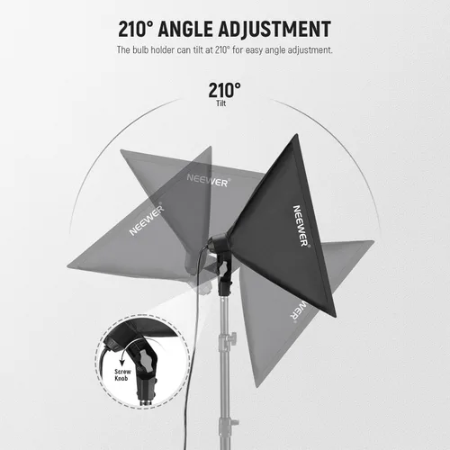Miniatura 7 de NEEWER Caja de luz de 16 x 16 pulgadas con enchufe de porcelana E26/cable de alimentación/difusor blanco/adaptador de soporte, modificador