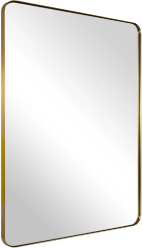 Miniatura 28 de ANDY STAR Espejo cromado para baño, espejo de pared con marco de metal de 22 x 30 pulgadas, espejo rectangular de acero inoxidable con esquina