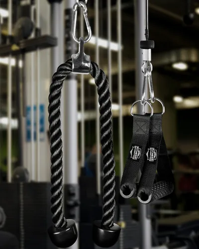 Miniatura 4 de Accesorio de cable de cuerda de tríceps, accesorio desplegable de cuerda de 35 pulgadas, accesorios de cable para gimnasio, manijas de cable,