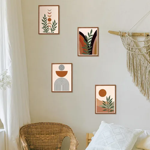 Miniatura 5 de Yeaqee 4 piezas de kits de arte de diamante DIY para pintura adulta, adornos de diamantes estéticos para la pared, adornos estéticos