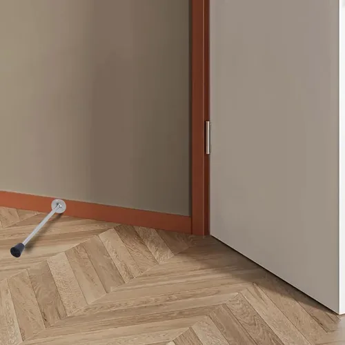 Miniatura 4 de Tope de puerta extra largo para montaje en pared con punta de goma de 9.843 in/10 de longitud total, paquete de 2