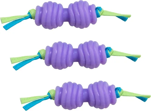 Miniatura 7 de Petstages Mini Orka - Par de juguetes masticables para perros con huesos y mancuernas, paquete de 2