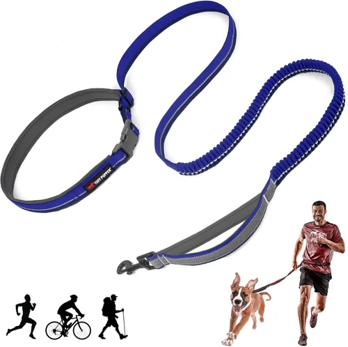 Miniatura 9 de Correa de perro Tuff Pupper con manos libres de longitud ajustable Ligera para correr, trotar, caminar Cinturón acolchado (61-127 cm) Se