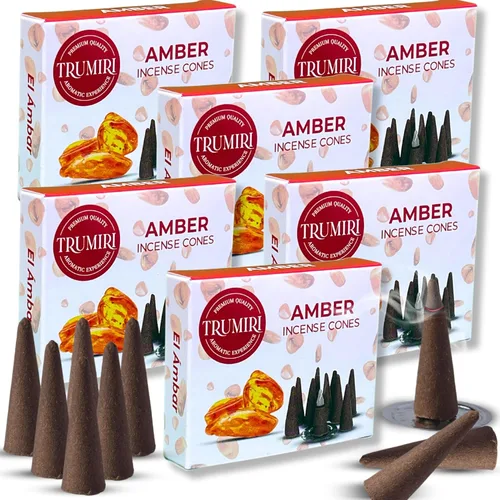 Miniatura 10 de TRUMIRI Incienso ámbar – Paquete de 20 conos (2 x 10) – Incienso de cono perfumado