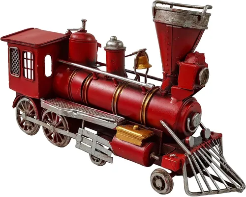 Tren modelo coleccionable de locomotora clásica de metal de 10'', decoración navideña, decoración vintage para mesa, no es un juguete