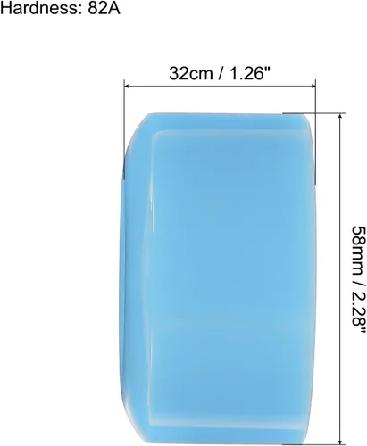 Miniatura 2 de PATIKIL Roller Skate Wheels with Bearings, Quad Skate Replacement for Double Row Skate Skateboard Indoor or Outdoor Azul/claro