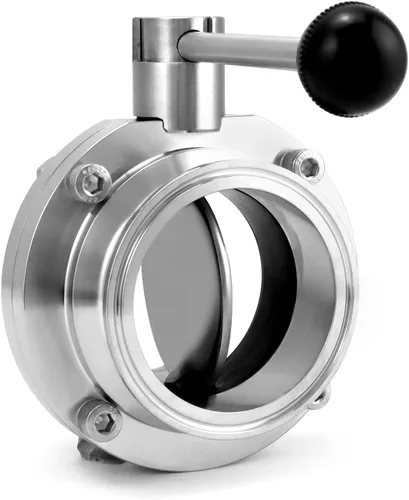 Miniatura 8 de QWORK Válvula de mariposa de acero inoxidable tubo de 3 pulgadas OD - Control de flujo preciso para elaboración de cerveza, transferencia