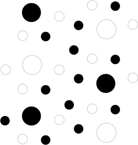 Miniatura 3 de Pegatinas de pared de vinilo negro/blanco, círculos de 2 y 4 pulgadas (30 calcomanías)