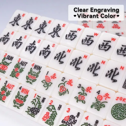 Miniatura 4 de drizzle Set Mini de Mahjong Americano para Viaje - 166 Azulejos Blancos Incluye Jokers 0.8" Material de Melamina Blanca - con Estantes, pato