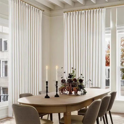Miniatura 179 de Cortinas de lino natural con pliegues fruncidos de 120 pulgadas de largo para sala de estar, cortinas plisadas con ganchos y lengüeta trasera