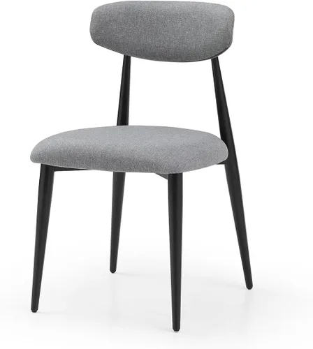 Miniatura 5 de Juego de 2 sillas de comedor, sillas de comedor modernas de mediados de siglo, sillas de cocina y comedor, respaldo curvado con cojín grueso, silla