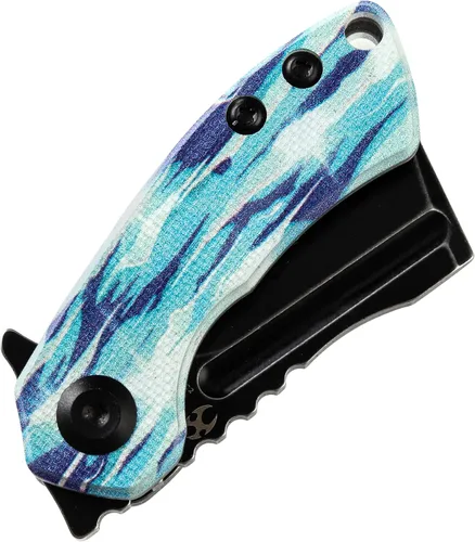 Miniatura 3 de KANSEPT Knives Mini Korvid Cleaver Mini cuchillo de bolsillo para hombre, 1.45 pulgadas, hoja negra lavada a la piedra de 60.6 in, jade G10