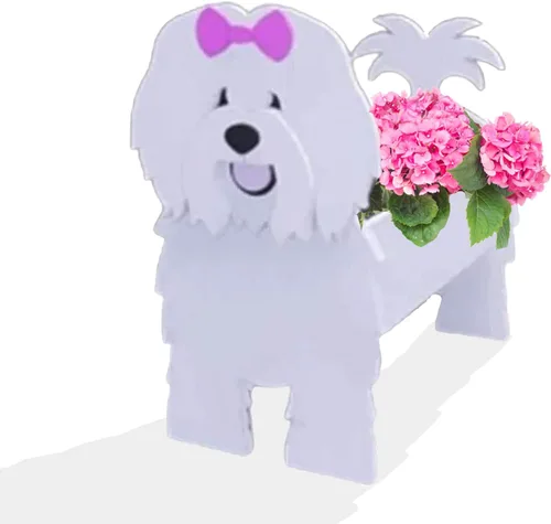 Miniatura 46 de Macetero de flores para perros, regalos para mujeres, bonitas macetas de PVC para perros, macetas para interiores y exteriores, maceta de jardín