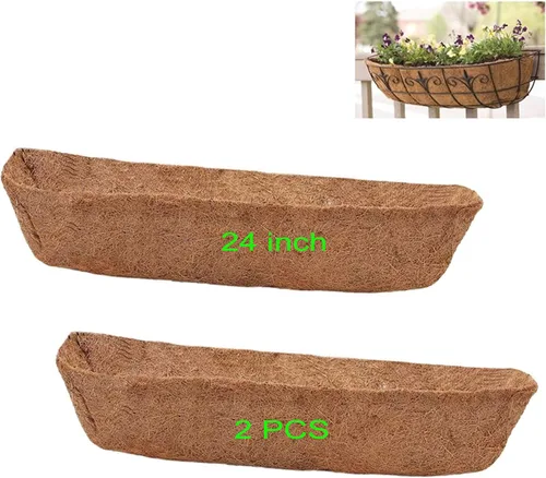 Miniatura 10 de Revestimientos para cesta de ventana de 30 pulgadas, preformado, revestimiento de coco y coco con tierra húmeda para cesta de ventana