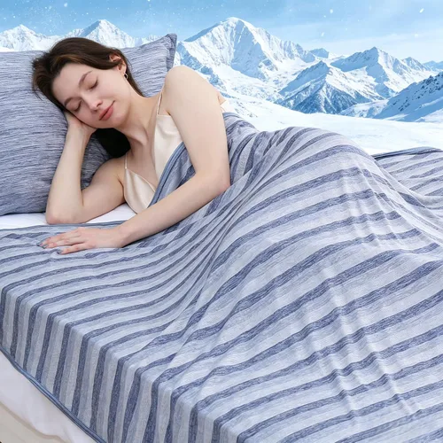 Miniatura 17 de Marchpower - Manta de enfriamiento para niños que duermen con calor, manta de lana fresca Arc-Chill con diseño de doble cara, fibra de enfriamiento