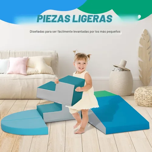 Miniatura 7 de TODIBY Juguetes de Escalada para Niños Pequeños de 6 Piezas de Cuero PU Suave, Conjunto de Juego de Actividades de Escalada y Gateo para Interiores