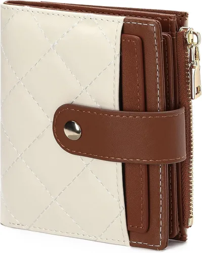 Miniatura 9 de GAEKEAO Cartera pequeña para mujer, de dos pliegues con bloqueo RFID, estuche para tarjetas de crédito con bolsillo con cremallera, A-Negro, Classic