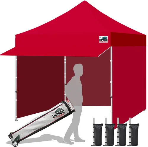 Miniatura 11 de Toldo Eurmax comercial de 3 m x 3 m, carpa para armar, toldos para fiestas en exteriores con 4 paredes laterales desmontables, con cierres, y bolsa