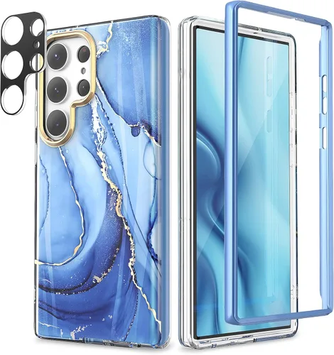 Funda para Samsung Galaxy S23 Ultra con parachoques [sin protector de pantalla] + protector de cámara, TPU a prueba de golpes, protección de 360°,