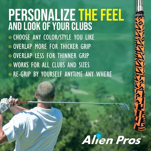 Miniatura 6 de ALIEN PROS Paquete de 6 cintas de envoltura de agarre de golf Black Clouds & Egyptian Mix - ReGrip en 1 minuto