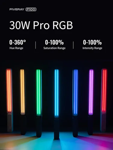Miniatura 3 de ZHIYUN FIVERAY F100 - Varita de luz LED RGB de 100 W, iluminación de fotografía portátil regulable para estudio fotográfico, videoconferencia, luz