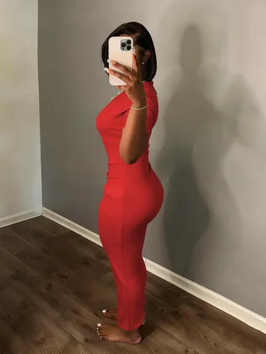 Miniatura 5 de Women's Casual Short Sleeve Dress T Shirt Bodycon Dresses V Neck Maxi Sundress Basic Party Club Dress