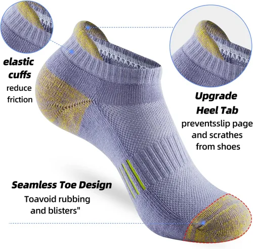 Miniatura 5 de ATBITER Ankle Socks Women's With Cushioned Athletic Running No Show Low Cut Tab Socks 6-Pairs