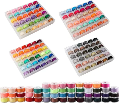 Hilo preenrollado de la bobina del poliéster de 144 colores, tamaño A/clase 15, cajas 36x4 | Amplia gama de colores surtidos, tonos esenciales para