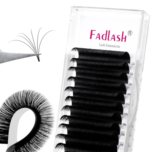 FADLASH Extensiones de pestañas con rizo D, 0.07 mm, bandeja mixta fácil de usar, pestañas de volumen 2D-10D, autoaplicables, 15-20 mm (0.07 mm-D,