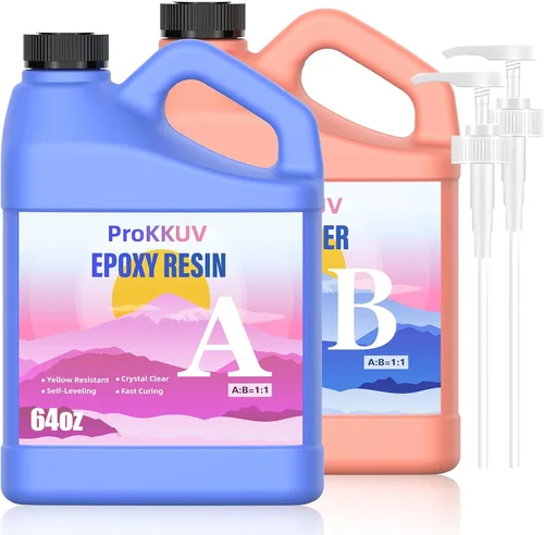 Miniatura 9 de Kit de resina epoxi, resina epoxi transparente de 32 onzas, sin burbujas, no se amarillea, resistente a los rayos UV, seguro para alimentos, fácil