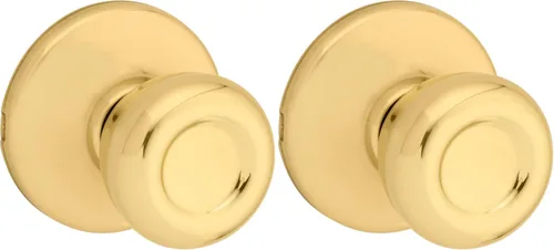 Miniatura 5 de Kwikset 92001-512 Tylo - Perilla para pasillos y armarios en latón antiguo (paquete de 2)