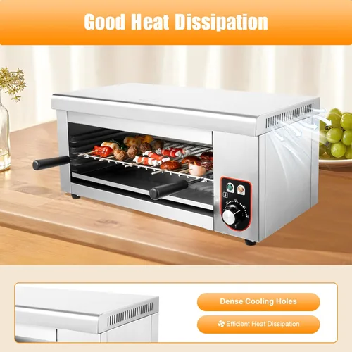 Miniatura 6 de Horno eléctrico de una sola pared, horno tostador de convección de 1500 W, capacidad media, hornear, asar, freír al aire, tostar, mantener el calor