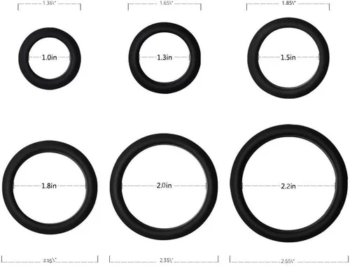 Miniatura 6 de Autofor Super elástico de silicona negro anillo para pene, transparente
