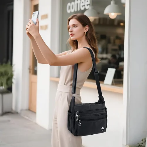 Miniatura 3 de Bolsos cruzados para mujeres, espaciosos con múltiples bolsillos, bolso de hombro para damas, cartera cruzada de moda tipo tote con asa superior