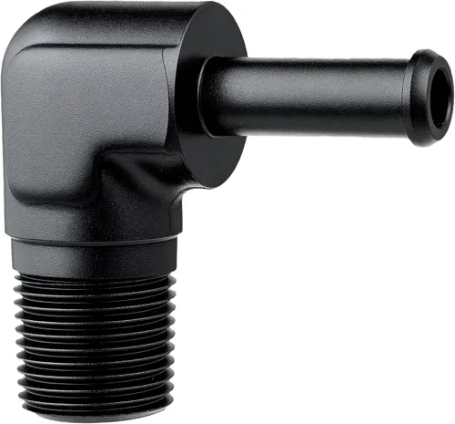 Miniatura 5 de EVIL ENERGY 3/8" NPT macho a 1/2" adaptador de montaje de púas 45 grados aluminio negro