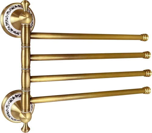 Miniatura 18 de Toallero de latón antiguo, soporte para toalla de mano para baño, accesorios de cocina, montaje en pared, diseño de porcelana Toallero de anilla