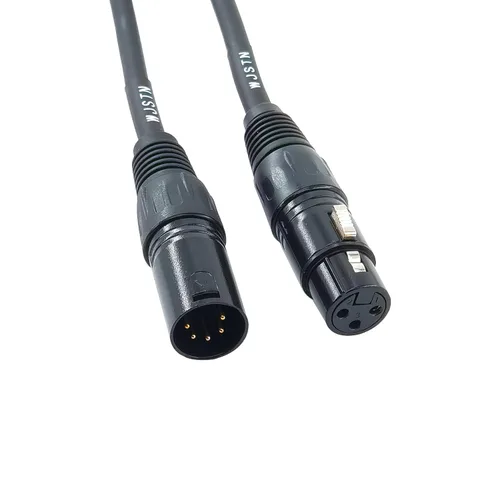 Miniatura 3 de WJSTN Cable de audio XLR hembra de 3 pines a macho XLR de 5 pines, cable adaptador DMX512, 6 pulgadas, paquete de 2