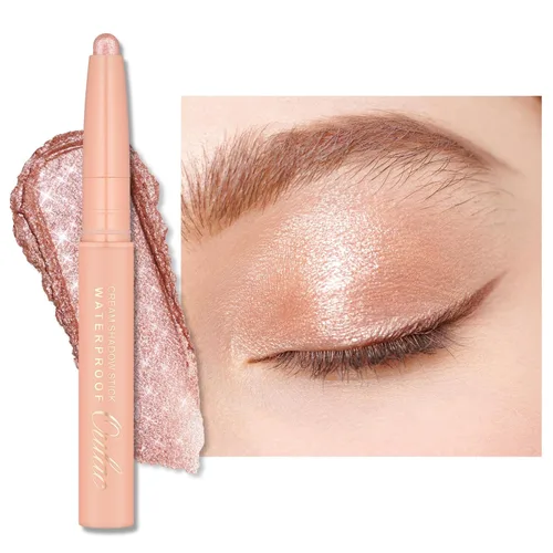 Miniatura 13 de Oulac Twist-Up Sombra de Ojos Brillante en Barra – Maquillaje de Ojos Vegano y Libre de Crueldad con Textura Cremoso y Mezclable, Resistente al 01