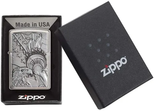 Miniatura 6 de Zippo Encendedor de bolsillo Eagles Dare - Encendedores recargables con tapa abatible a prueba de viento - Encendedores de bolsillo con diseño Cromo