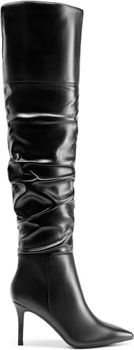 Miniatura 2 de DREAM PAIRS Botas de tacón alto para mujer, por encima de la rodilla, con punta alta hasta el muslo, tacón de aguja, botas sexis largas para otoño