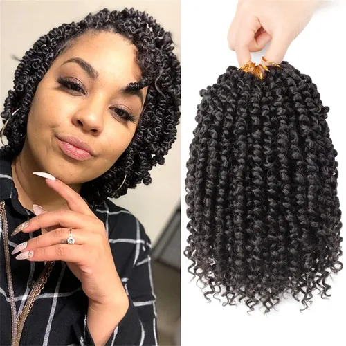 Miniatura 46 de Pelo de Passion Twist – 8 paquetes de 18 pulgadas Passion Twist Crochet para mujeres, cabello rizado pretrenzado Passion Twists extensiones de #2