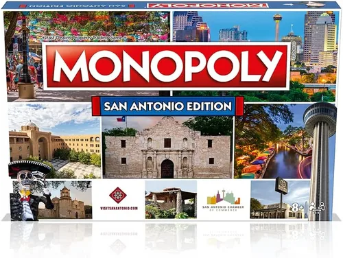 Miniatura 5 de Monopoly Juego de mesa San Antonio Edition: 2-6 jugadores Juegos de mesa familiares para niños y adultos, juegos de mesa para niños de 8 años