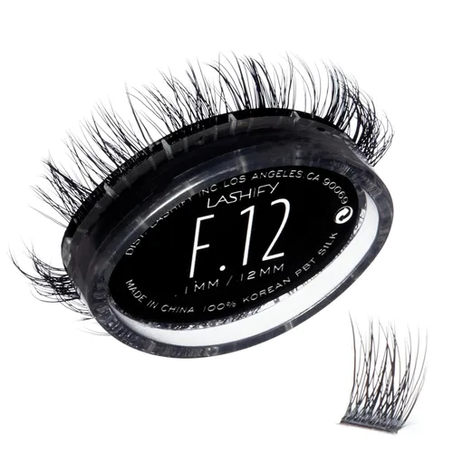 Lashify Extensiones de pestañas esponjosas de 0.472 pulgadas (0.472 in), color negro, pestañas postizas fáciles de hacer tú mismo para añadir