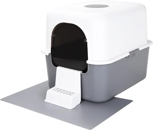 Miniatura 9 de Sfozstra - Caja de arena cerrada para gatos, color negro, entrada superior y frontal PP Material, Lift-Off Top for Easy Cleaning, High Sides