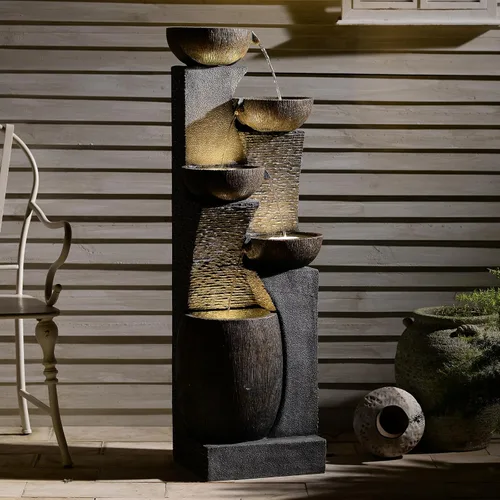 Miniatura 7 de Bumilgar 51.4" H Fuente de agua para jardín al aire libre de 5 niveles para jardín, patio, patio trasero, terraza, porche y decoración de arte